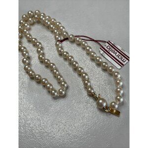 Marvella Vintage Faux Pearl Necklace Strand‎ Thread Knot Signed NOS